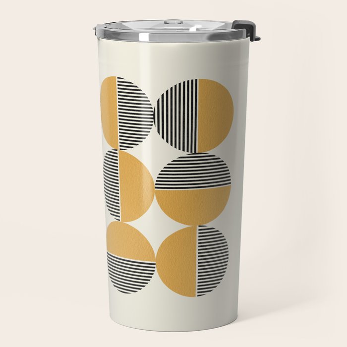 Circle pattern mid-century style Travel Mug Gallery Image 2