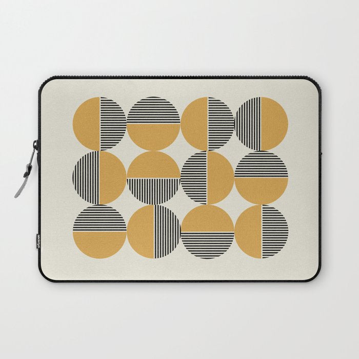 Circle pattern mid-century style Laptop Sleeve Gallery Image 1