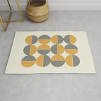 Circle pattern mid-century style Rug Gallery Image 1