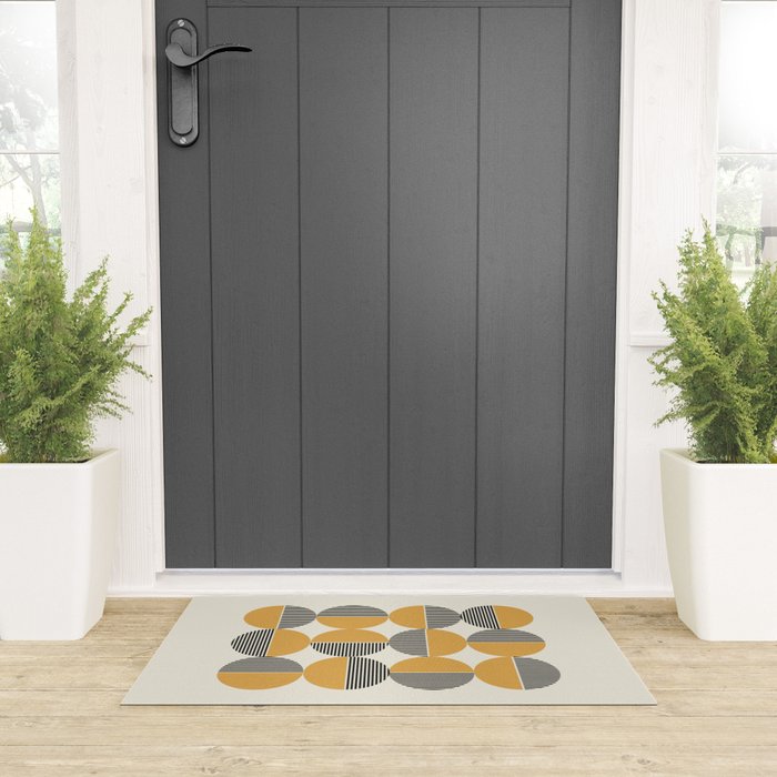 Circle pattern mid-century style Welcome Mat Gallery Image 3