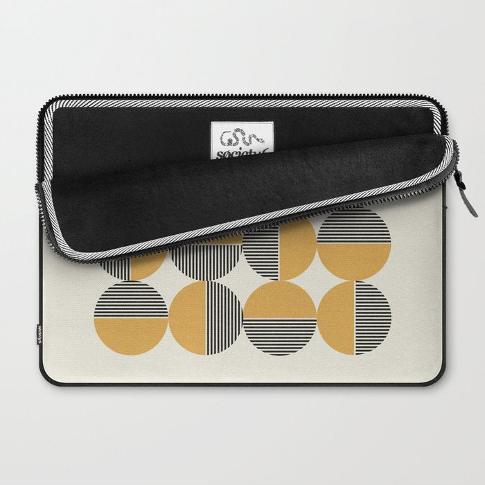 Circle pattern mid-century style Laptop Sleeve Gallery Image 2