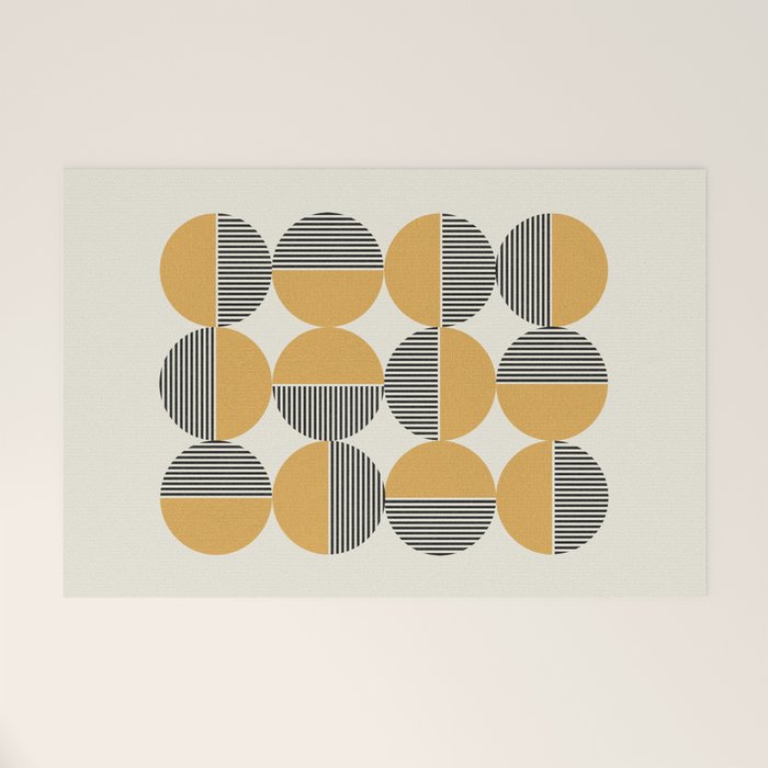 Circle pattern mid-century style Welcome Mat Gallery Image 1