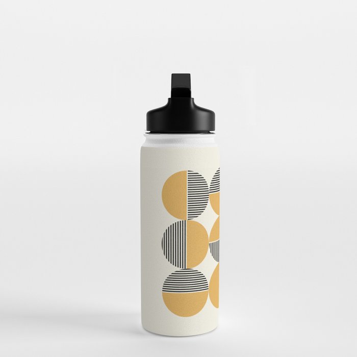 Circle pattern mid-century style Water Bottle Gallery Image 3