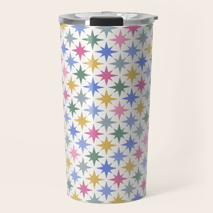 Starry Art Deco Pattern Multicolor II Travel Mug Gallery Image 1