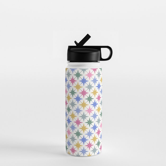 Starry Art Deco Pattern Multicolor II Water Bottle Gallery Image 1