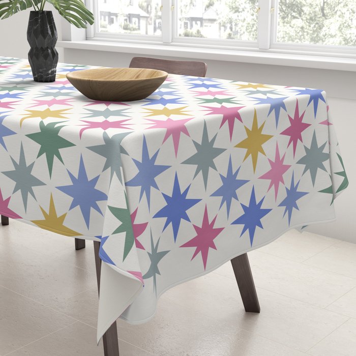 Starry Art Deco Pattern Multicolor II Tablecloth Gallery Image 3