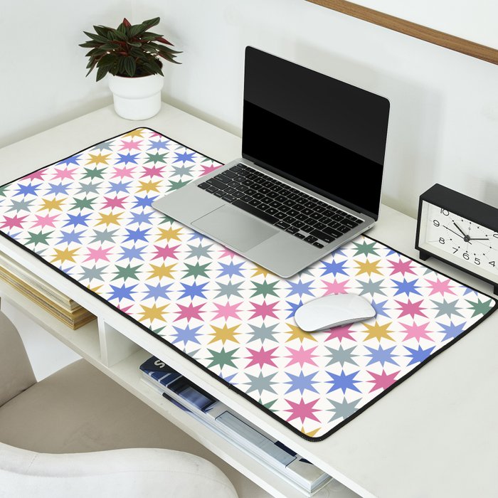 Starry Art Deco Pattern Multicolor II Desk Mat Gallery Image 2