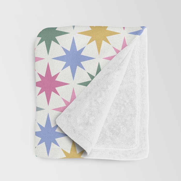Starry Art Deco Pattern Multicolor II Throw Blanket Gallery Image 3