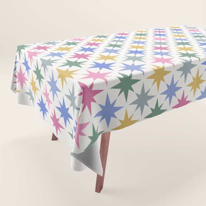 Starry Art Deco Pattern Multicolor II Tablecloth Gallery Image 1