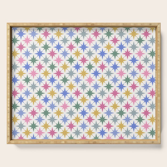 Starry Art Deco Pattern Multicolor II Serving Tray Gallery Image 1