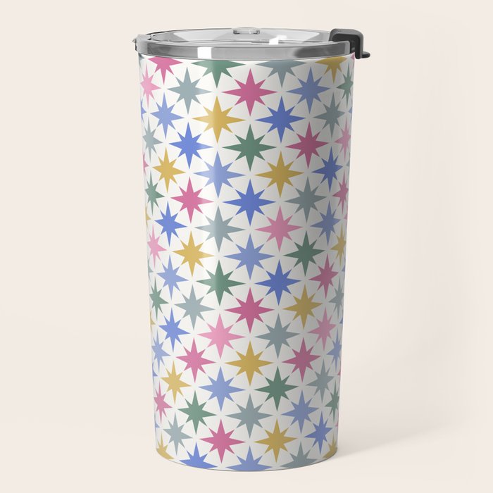 Starry Art Deco Pattern Multicolor II Travel Mug Gallery Image 2