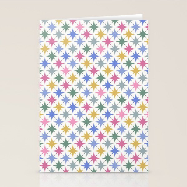 Starry Art Deco Pattern Multicolor II Stationery Card Gallery Image 2