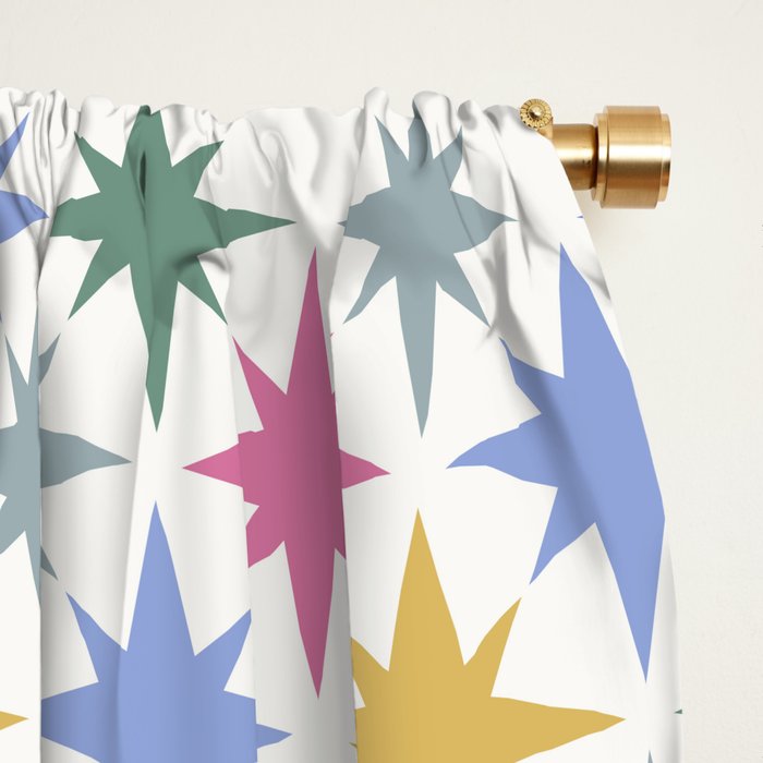 Starry Art Deco Pattern Multicolor II Window Curtain Gallery Image 2