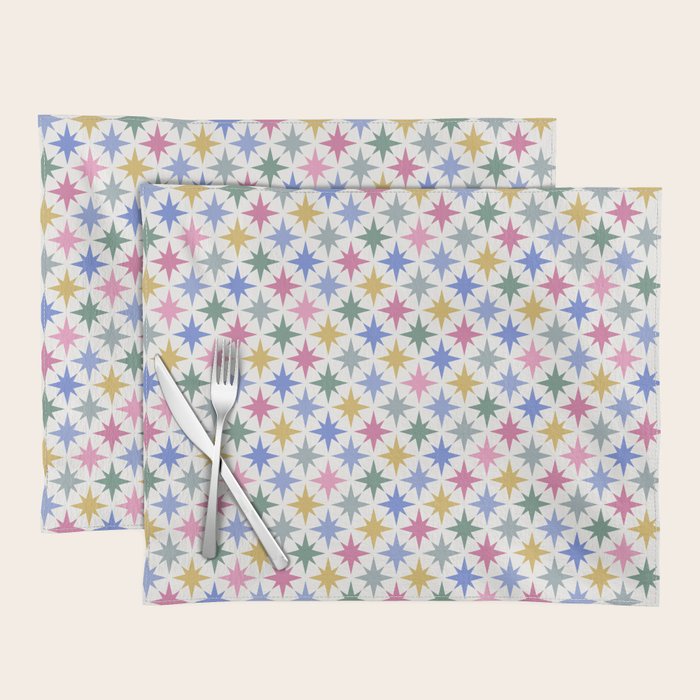 Starry Art Deco Pattern Multicolor II Placemat Gallery Image 1