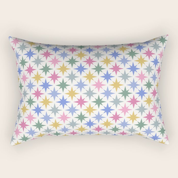 Starry Art Deco Pattern Multicolor II Rectangular Pillow Gallery Image 2