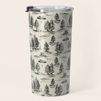 Black Alien Abduction Toile De Jouy Pattern Travel Mug Gallery Image 3
