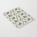 Black Alien Abduction Toile De Jouy Pattern Notebook Gallery Image 3