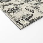 Black Alien Abduction Toile De Jouy Pattern Welcome Mat Gallery Image 2