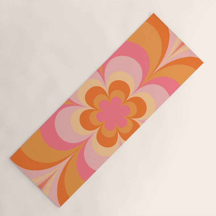 Retro Flower Yoga Mat Gallery Image 1