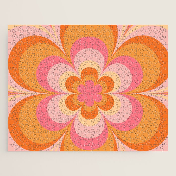 Retro Flower Jigsaw Puzzle Gallery Image 1