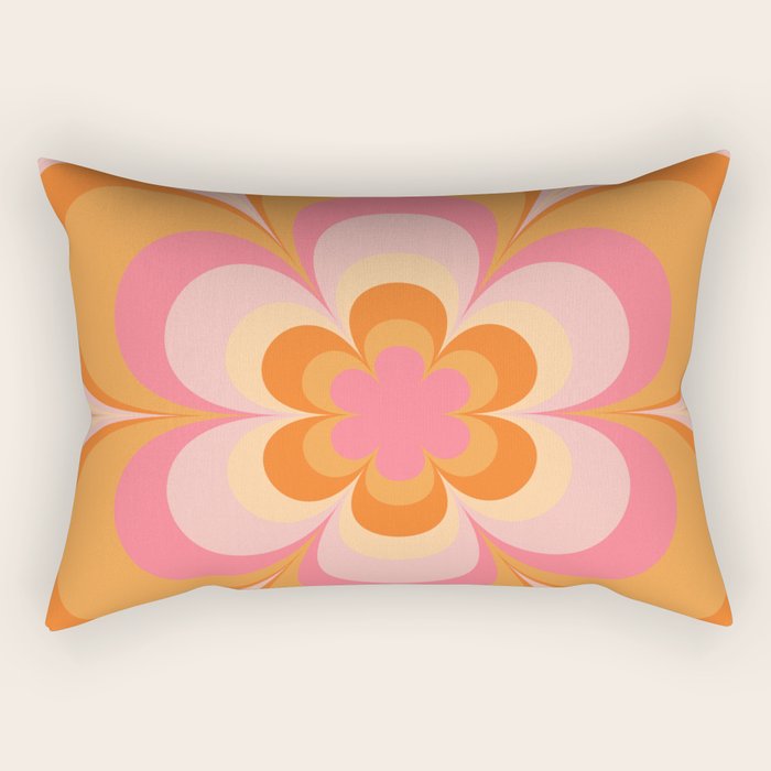 Retro Flower Rectangular Pillow Gallery Image 2