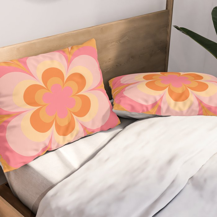 Retro Flower Pillow Sham Gallery Image 2