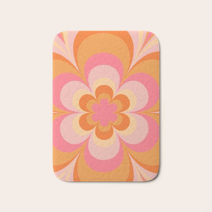 Retro Flower Bath Mat Gallery Image 1