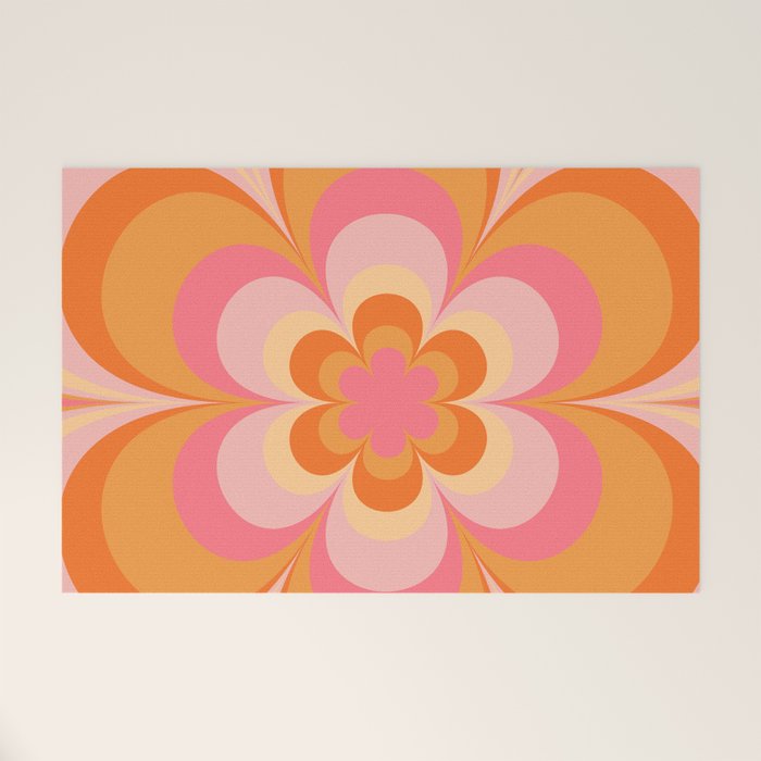 Retro Flower Welcome Mat Gallery Image 1