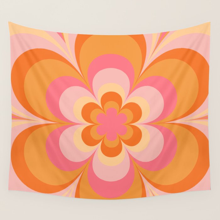 Retro Flower Wall Tapestry Gallery Image 4
