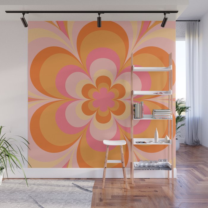 Retro Flower Wall Mural Gallery Image 1