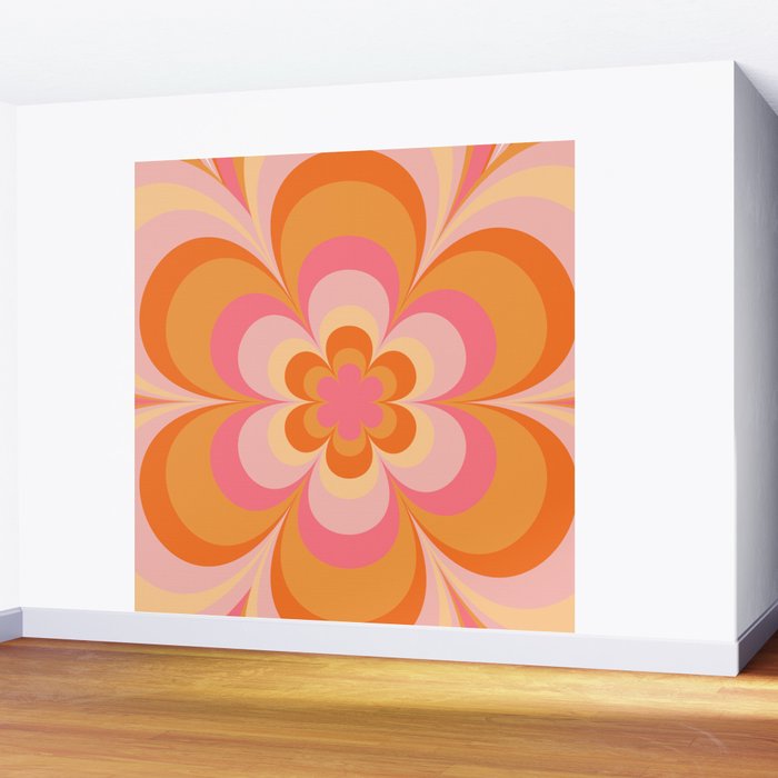 Retro Flower Wall Mural Gallery Image 2