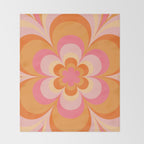 Retro Flower Throw Blanket Gallery Image 2