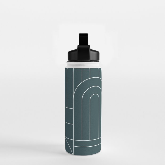Deco Geometric 04 Teal Water Bottle Gallery Image 2