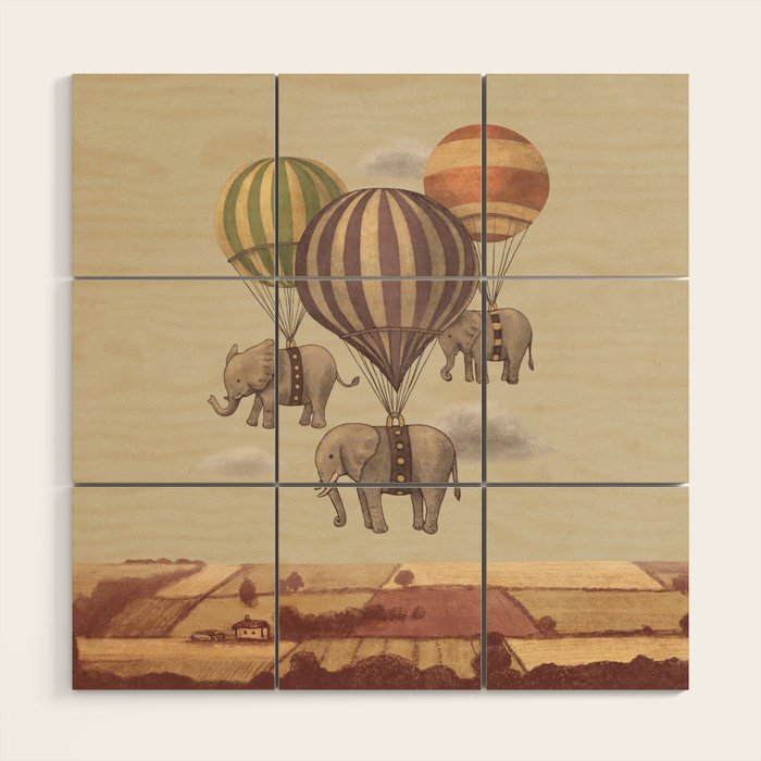 Flight of The Elephants Wood Wall Art Gallery Image 1