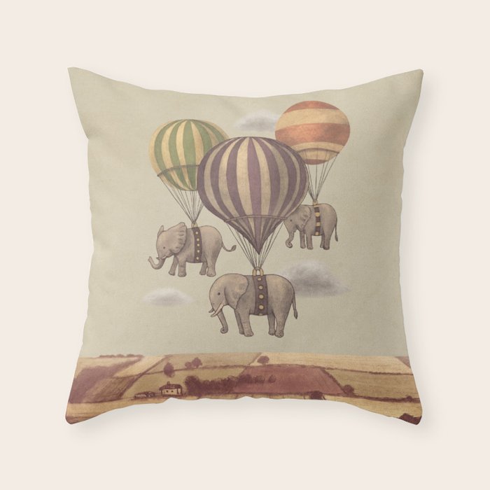 Flight of The Elephants Throw Pillow Gallery Image 6