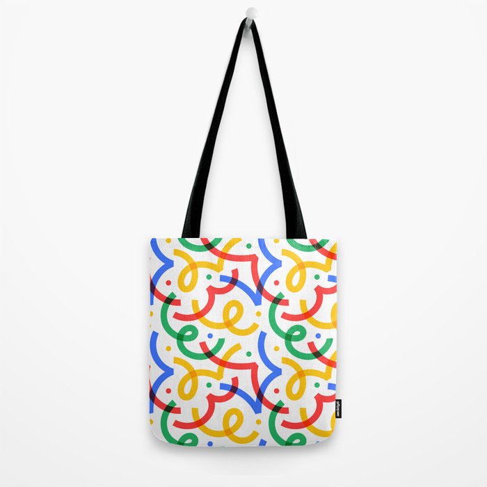 Colorful fun line doodle art pattern Tote Bag Gallery Image 2