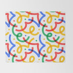 Colorful fun line doodle art pattern Throw Blanket Gallery Image 2