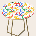 Colorful fun line doodle art pattern Side Table Gallery Image 2