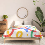 Colorful fun line doodle art pattern Comforter Gallery Image 3