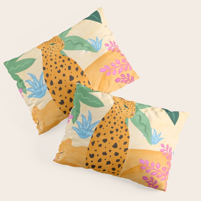 Panthers in Magical Garden Pillow Sham Gallery Image 1
