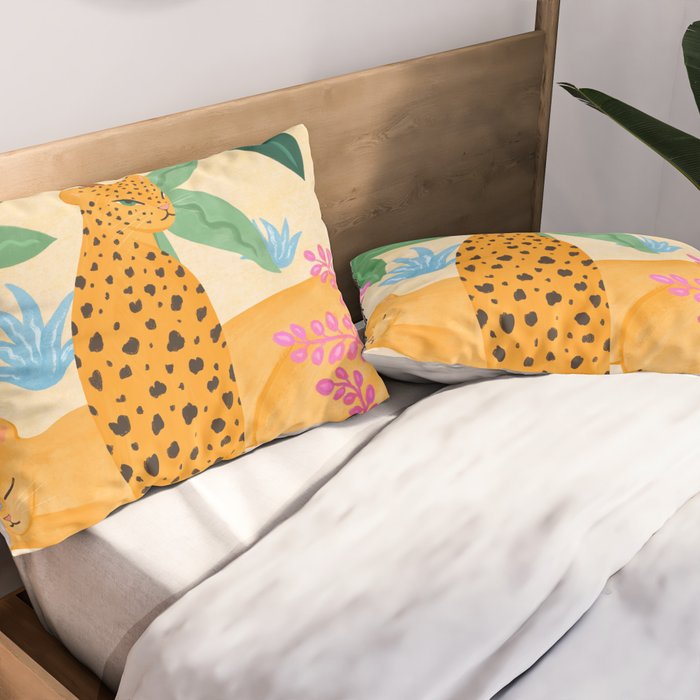 Panthers in Magical Garden Pillow Sham Gallery Image 2