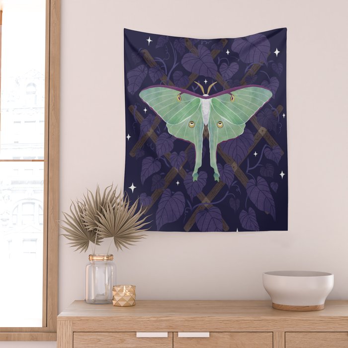 Night Trellis (Luna Moth) Wall Tapestry Gallery Image 2