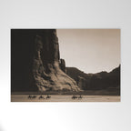 Canyon de Chelly - Chinle, Arizona - Navajo Indians on Horseback by Edward Curtis Welcome Mat Gallery Image 1