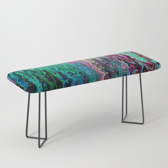 Radiant Resonance Colorful Psychedelic Distorted Paint Bench Gallery Image 1