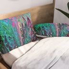 Radiant Resonance Colorful Psychedelic Distorted Paint Pillow Sham Gallery Image 2