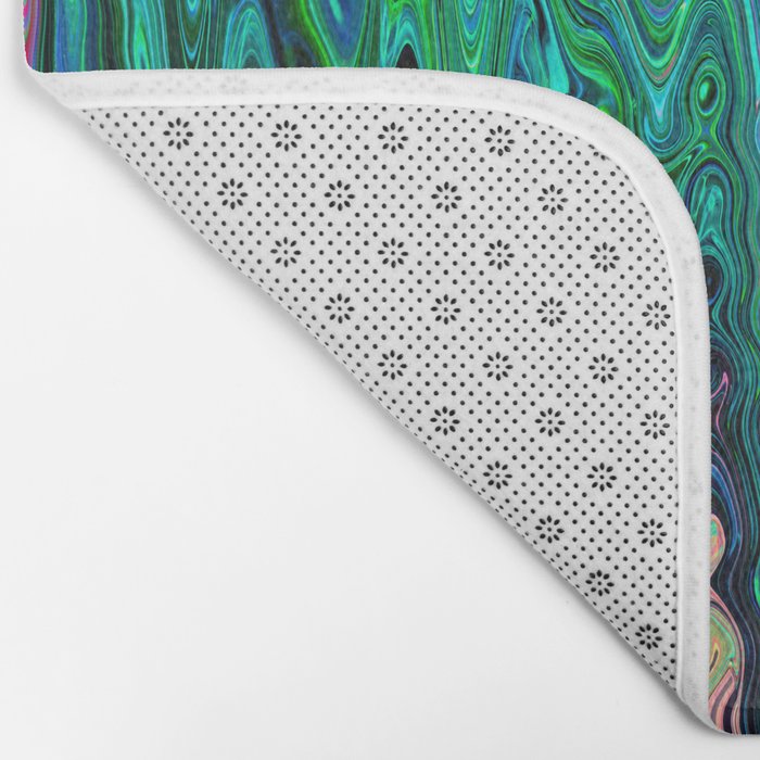 Radiant Resonance Colorful Psychedelic Distorted Paint Bath Mat Gallery Image 2