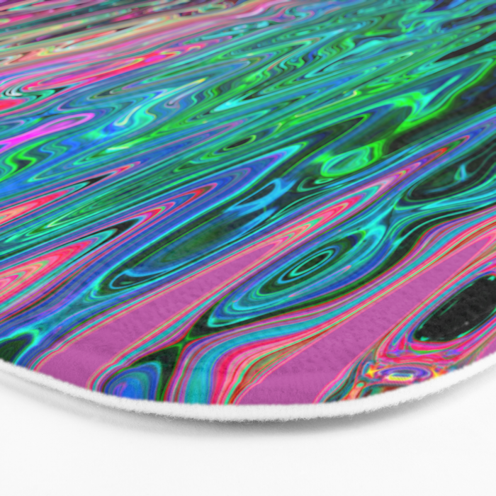 Radiant Resonance Colorful Psychedelic Distorted Paint Bath Mat Gallery Image 3