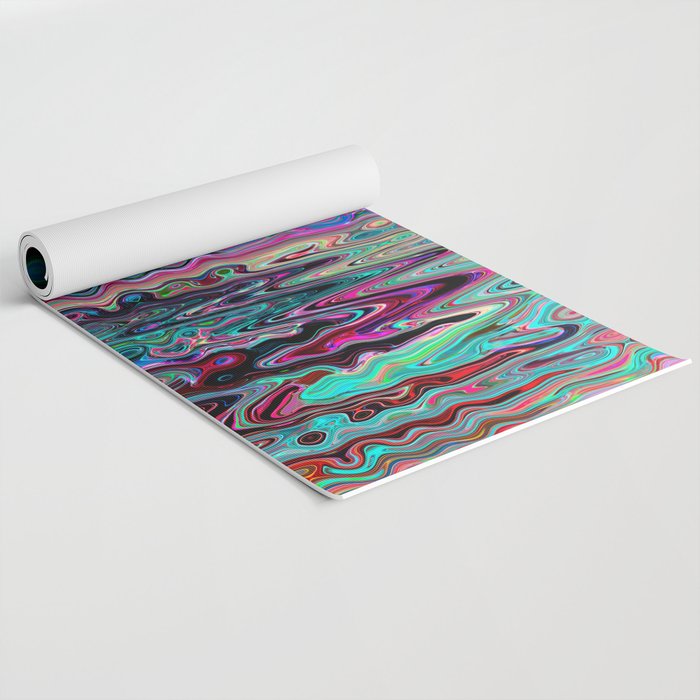 Radiant Resonance Colorful Psychedelic Distorted Paint Yoga Mat Gallery Image 2