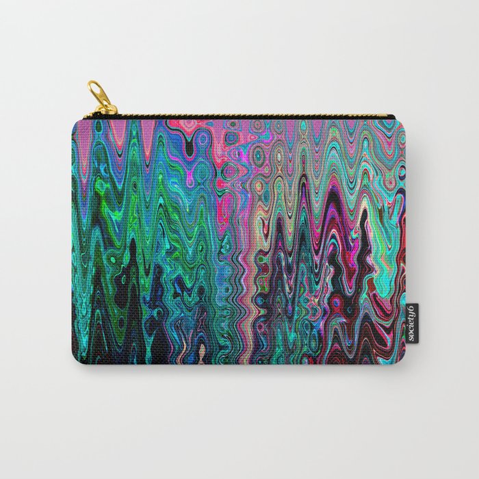 Radiant Resonance Colorful Psychedelic Distorted Paint Carry All Pouch Gallery Image 1