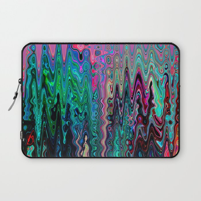 Radiant Resonance Colorful Psychedelic Distorted Paint Laptop Sleeve Gallery Image 1